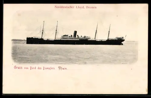 AK Passagierschiff Rhein vom Norddeutschen Lloyd Bremen vor Anker liegend