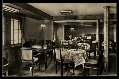 AK Passagierschiff M.S. St. Louis der Hamburg-Amerika Linie, Gesellschaftszimmer Touristenklasse, Innenansicht