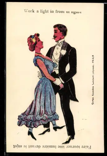 AK Elegantes Paar beim Tanz, Halt gegen das Licht