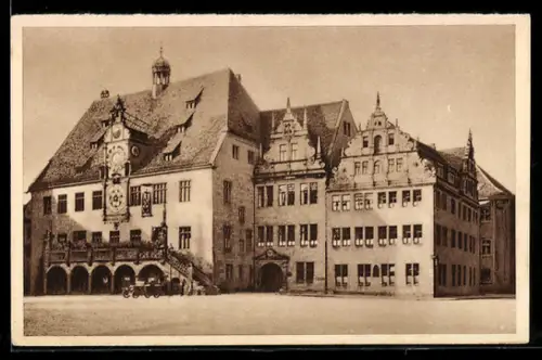 AK Heilbronn a. N., Partie am Rathaus WHW Winterhilfswerk 1934-35, Ganzsache