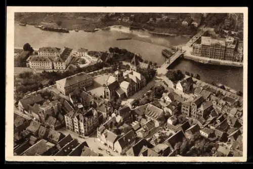 AK Hameln an der Weser, Luftbild des Ortes WHW Winterhilfswerk, Ganzsache