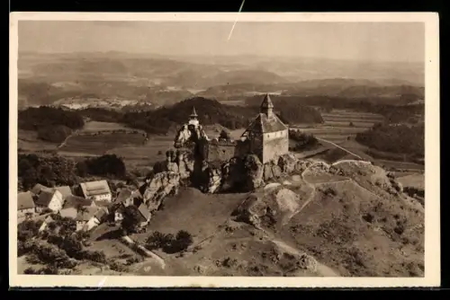 AK Hersbruck /Mfr., Blick auf Burg Hohenstein WHW Winterhilfswerk 1934/35, Ganzsache