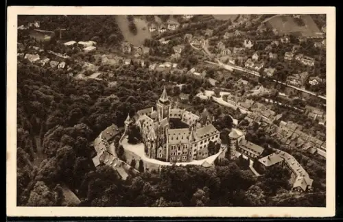 AK Wernigerode /Harz, Ortsansicht aus der Vogelschau WHW Winterhilfswerk, Ganzsache