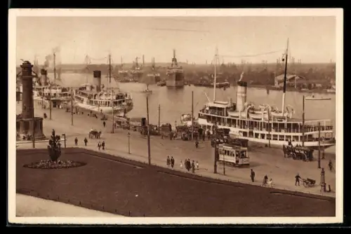 AK Stettin, Dampfschiffbollwerk, Das schöne Deutschland, Bild 179 Reichswinterhilfe-Lotterie 1934 /35, Ganzsache