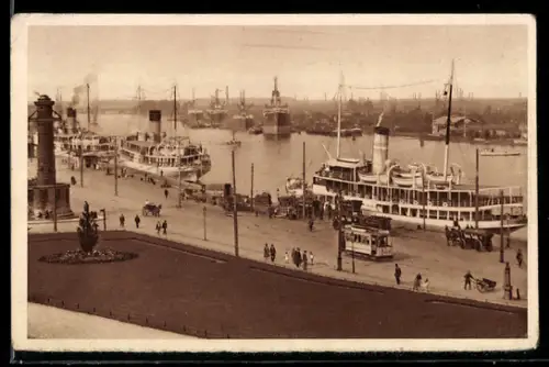 AK Stettin, Dampfschiffbollwerk, Das schöne Deutschland, Bild 179 Reichswinterhilfe-Lotterie 1934 /35, Ganzsache