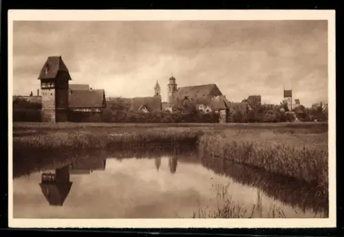 AK Dinkelsbühl, Nr. 115, Ortsansicht, Lotterie 1934/35, Ganzsache WHW Winterhilfswerk