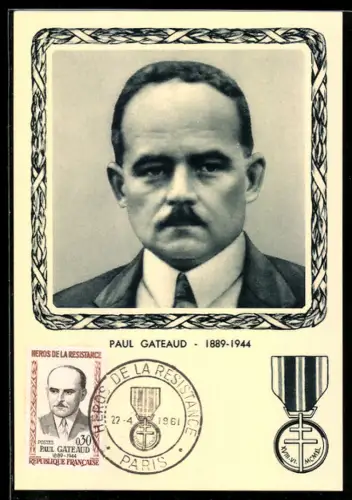 Maximum-AK Paul Gateaud im Porträt, Heros de la Resistance