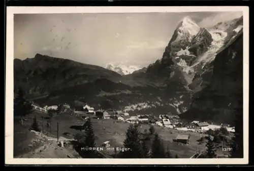 AK Mürren, Ortsansicht mit Eiger