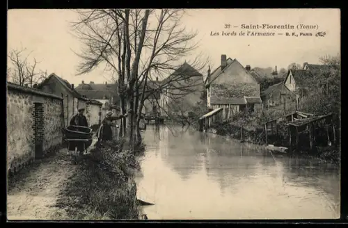 AK Saint-Florentin /Yonne, Les bords de l`Armancon