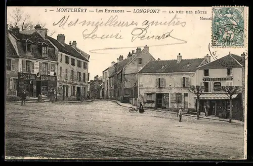 AK Montlhéry, Longpont, La Rue des Hôtes