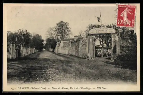 AK Draveil /Seine-et-Oise, Forêt de Sénart, Porte de l`Ermitage