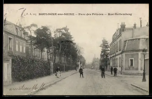 AK Boulogne-sur-Seine, Parc des Princes, Rue Guttemberg