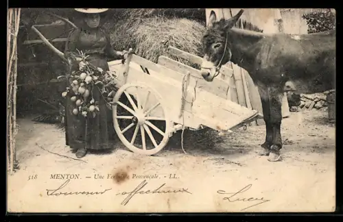 AK Menton, Une Femme Provencale