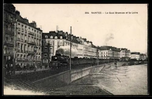 AK Nantes, Le Quai Brancas et la Loire