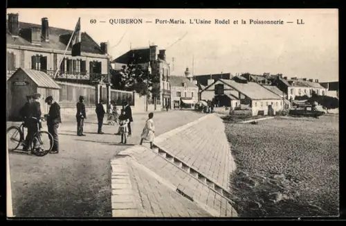 AK Quiberon, Port-Maria, L`Usine Rodel et la Poissonnerie