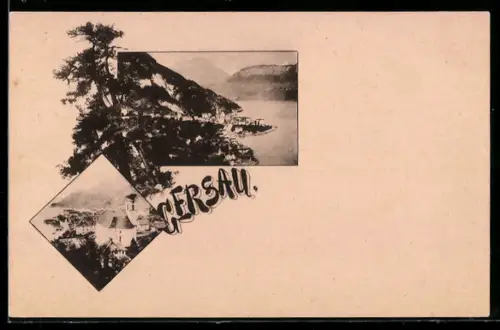 AK Gersau, Ortsansichten und Blick auf den See