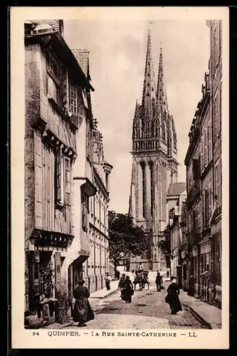 AK Quimper, La Rue Sainte-Catherine
