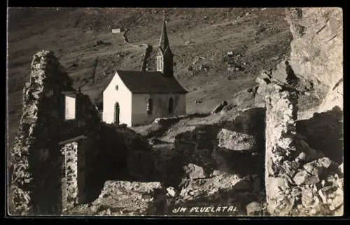 AK Flüelapass, Kapelle im Flüelatal