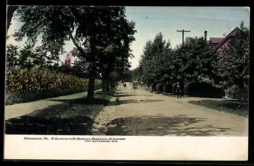 AK Overbrook, PA, A Glimpse of St. Charles Borremeo Seminary from Wynnewood Avenue