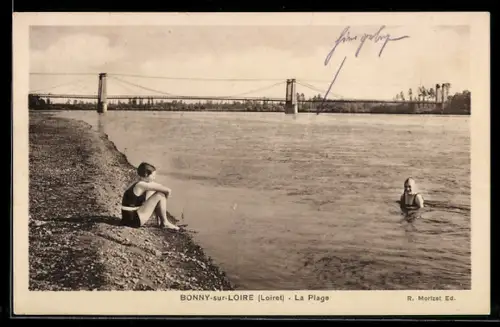 AK Bonny-sur-Loire /Loiret, La Plage