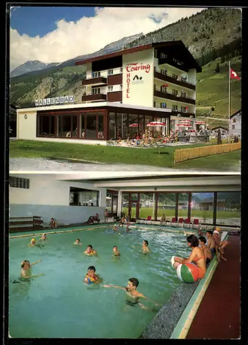 AK Saas-Grund, Hotel und Hallenbad Touring, Bes. Familie J. Bumann-Zurbriggen