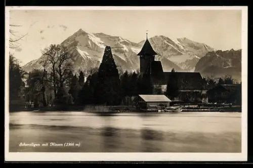 AK Scherzligen, Teilansicht mit Niesen