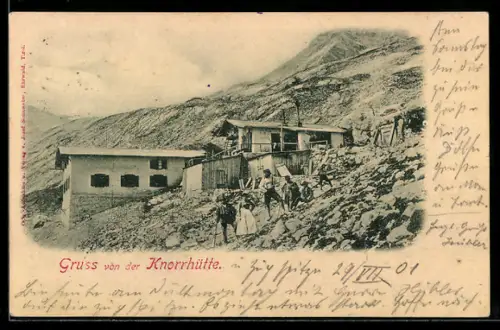 AK Garmisch-Partenkirchen, Knorrhütte im Gebirge