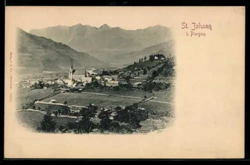 AK St. Johann i. Pongau, Teilansicht mit Kirche