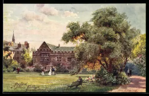 AK Oxford, St. Johns College, Garden Front, Universität mit Parkanlagen