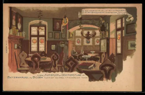 AK Bozen, Das Batzenhäusl, Die Künstler und Dichterstube