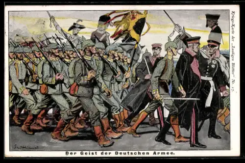 Künstler-AK Der Geist der deutschen Armee, Propaganda 1. Weltkrieg