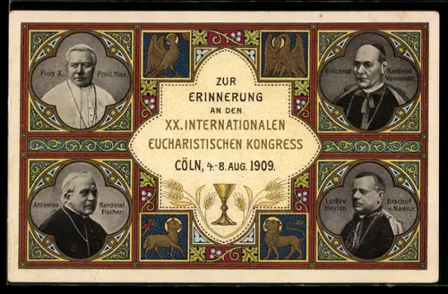 AK Köln, XX. Internationaler Eucharistischer Kongress 1909, Pius X
