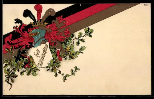 Künstler-AK Bruno Bürger & Ottillie Nr. 6292: Wappen mit Aufschrift Heil Alldeutschland