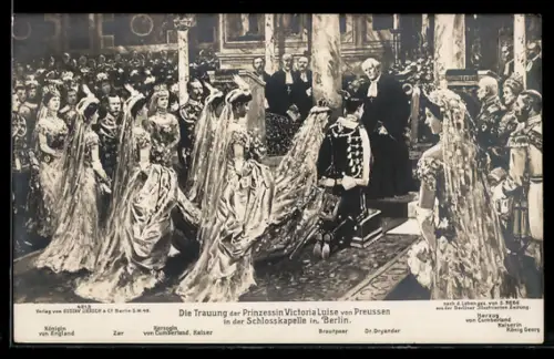 Künstler-AK Berlin, Die Trauung der Prinzessin Victoria Luise von Preussen in der Schlosskapelle, Ernst August