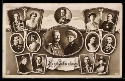 AK Kaiserpaar mit seinen Kinder & deren Gattinen