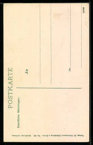 Künstler-AK Rolandswerth, Roland von Rolandseck, Rheinlandschaft, Gedicht