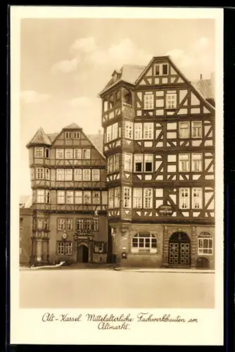 AK Alt-Kassel, Mitteralterliche Fachwerkbauten am Altmarkt