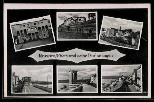 AK Neuwied /Rh, Strassenpartie, Deichanlagen