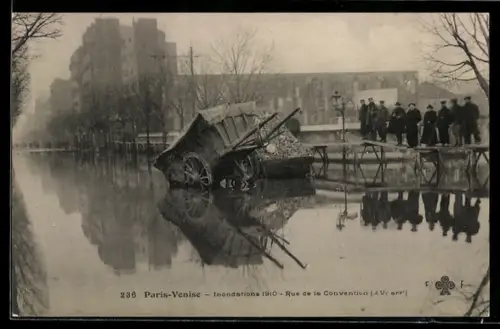AK Paris, inondations 1910, rue de la Convention, Hochwasser