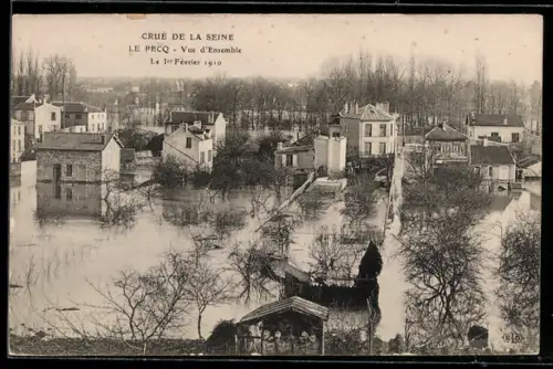 AK Le Pecq, Crue de la Seine, Vue d`Ensemble - Le 1 Fèvrier 1910, Hochwasser