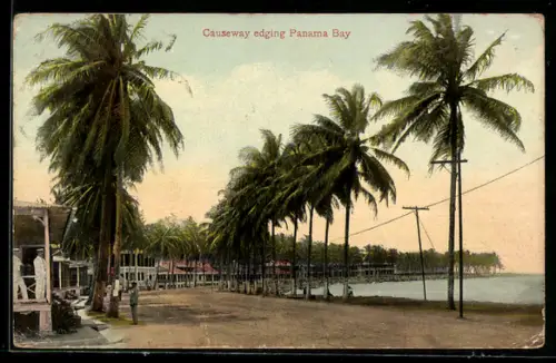 AK Panama, Causeway edging Panama bay, Panama Canal