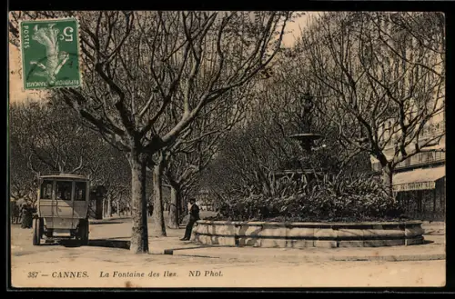 AK Cannes, La Fontaine des Iles