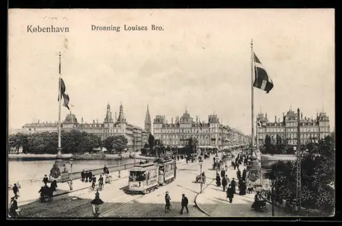 AK Kobenhavn, Dronning Louises Bro, Strassenbahn