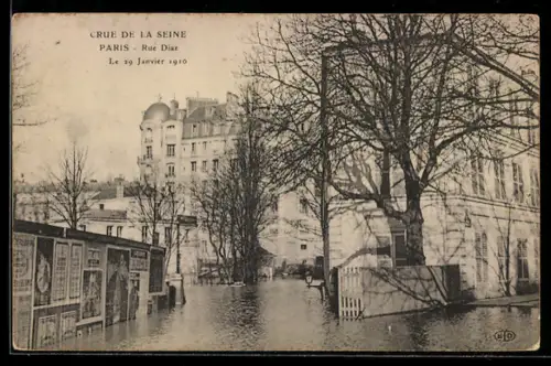 AK Paris, Crue de la Seine, Rue Diaz, 29 Janvier 1910
