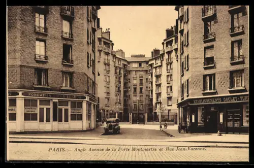 AK Paris, Angle Avenue de la Porte Monmartre et Rue Jean-Varenne