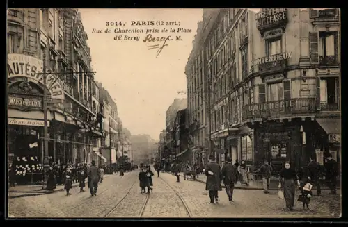 AK Paris, Rue de Charenton prise de la Place du Berry