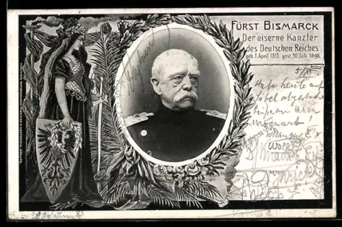 AK Der eiserne Kanzler des Deutschen Reiches Fürst Bismarck in Uniform