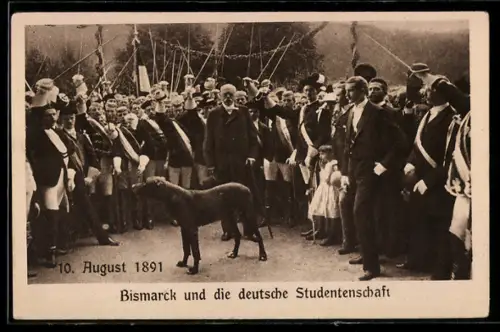 AK Reichskanzler Bismarck und die deutsche Studentenschaft 1891, Dogge