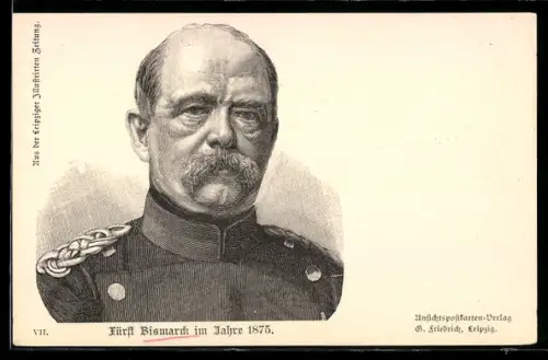 AK Fürst Bismarck im Jahre 1875