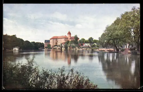 AK Bad Podiebrad / Podebrady, zamek, Blick auf Schloss